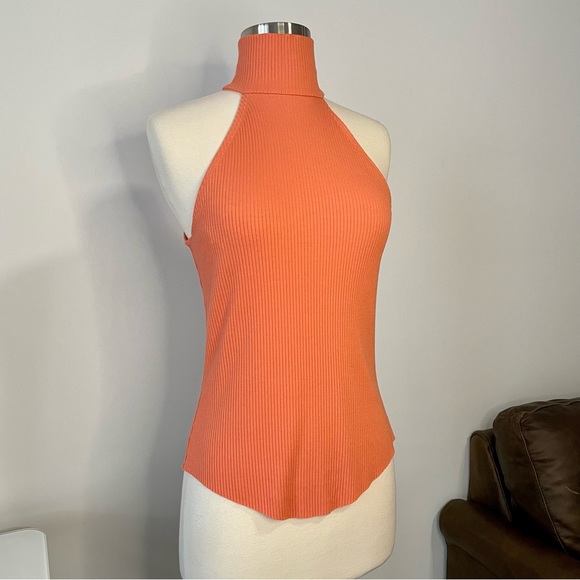 The Range Coral Alloy Sleeveless Rib Top - Picture 3 of 8